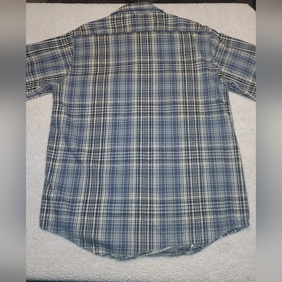 Vintage Men's Carhartt Button-Up Flannel, Size Medium, Blue Plaid - Picture 7 of 12
